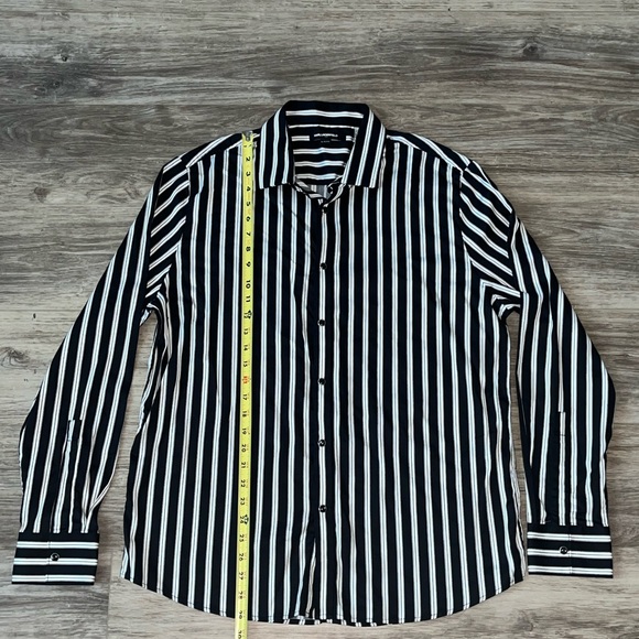 Black and White Striped Men's Shirt - Picture 5 of 8